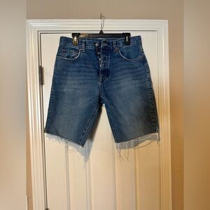 Zara blue denim cut off bermuda